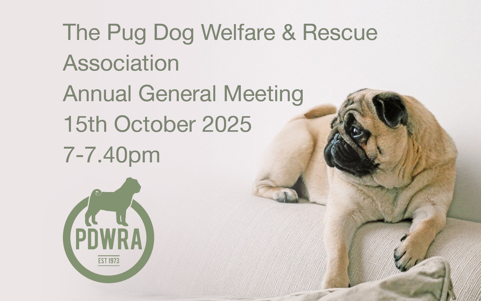 The PDWRA 2025 AGM will take place on October 15th