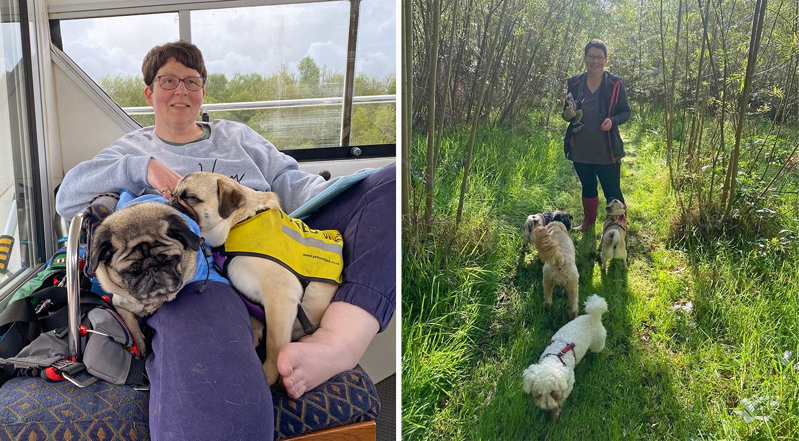 PWR Area Coordinator Cara out and about with her pugs